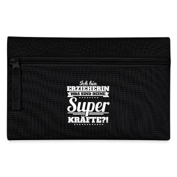 Ich bin Erzieherin was sind deine Super Kräfte? - Federtasche - Schwarz - Vorne