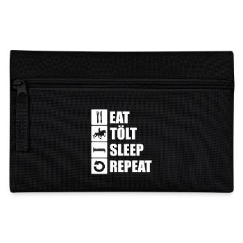 eat. tölt. sleep. repeat. - Federtasche - Schwarz - Vorne