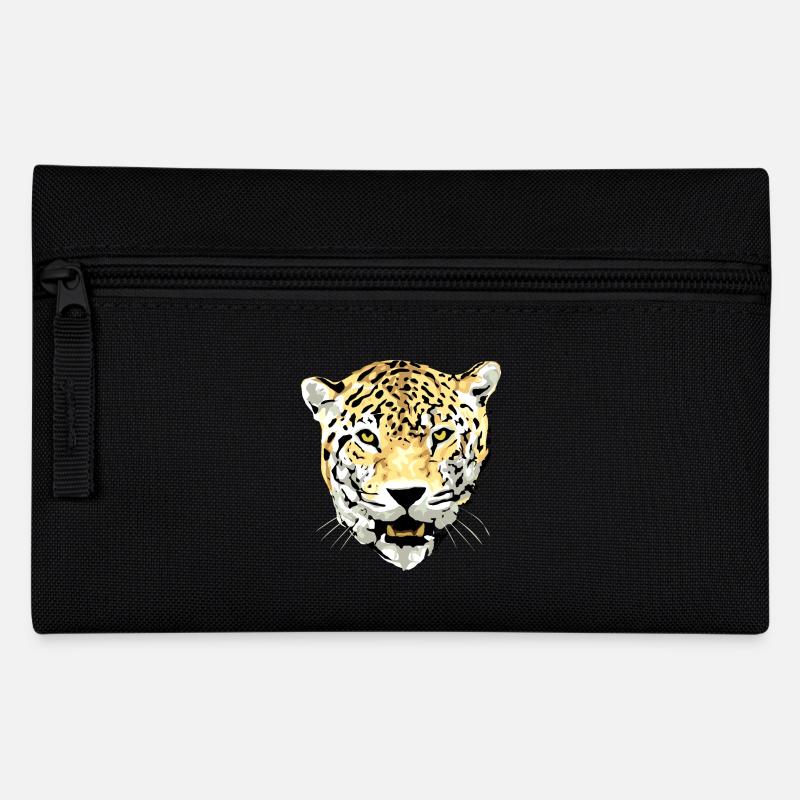 cheetah cat jaguar leopard ocelot gepard wildcat29 - Federtasche - Schwarz