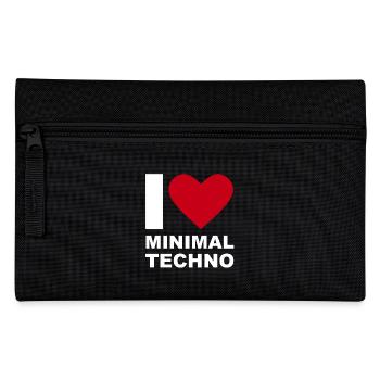 ICH LIEBE TECHNO MINIMAL - Federtasche - Schwarz - Vorne