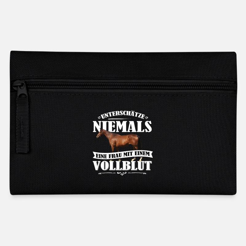 Vollblut Pferde Shirt-UNF - Federtasche - Schwarz