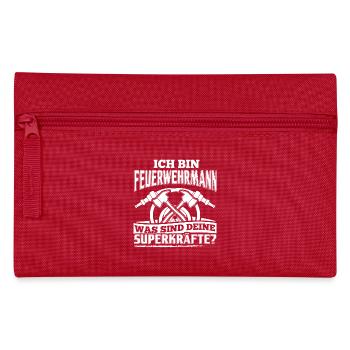 Lustiges Feuerwehrmann Feuerwehr Shirt Ich Bin - Federtasche - Rot - Vorne