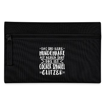 Das ist Cocker Spaniel Glitzer - Federtasche - Schwarz - Vorne