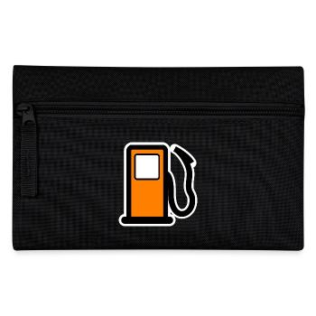 benzin gas tankstelle petrol station oil productio - Federtasche - Schwarz - Vorne