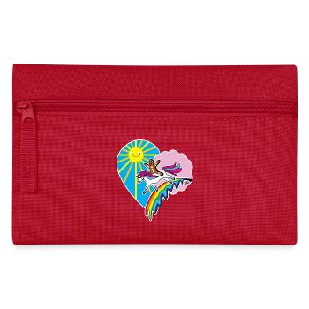 kidscontest children heart unicorn gingerbread man - Pencil Case - red - Front