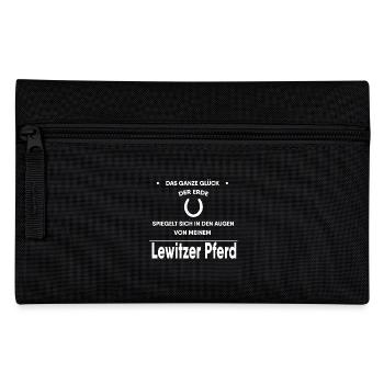 Lewitzer Pferd Geschenk - Federtasche - Schwarz - Vorne