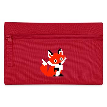 Fox Fox Paw Pixel Retro Design Shirt Gift - Pencil Case - red - Front