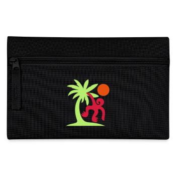 Affe Palme Sonne - Federtasche - Schwarz - Vorne