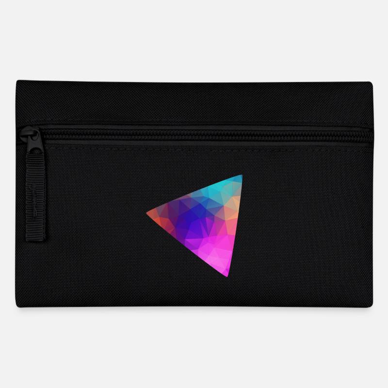 Dreieck bunt - Federtasche - Schwarz