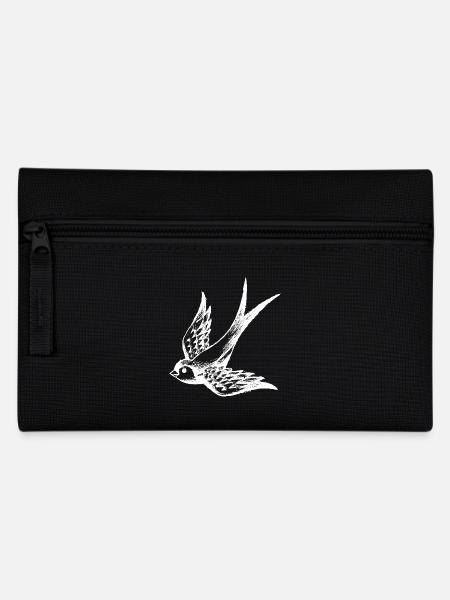 schwalbe swallow vogel flügel sommer - Federtasche - Schwarz