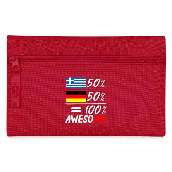 50% Griechisch 50% Deutsch - Federtasche - Rot - Vorne