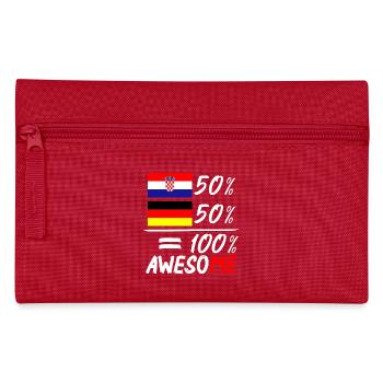 50% Kroatisch 50% Deutsch - Federtasche - Rot - Vorne