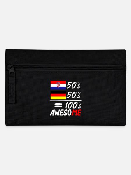 50% Kroatisch 50% Deutsch - Federtasche - Schwarz