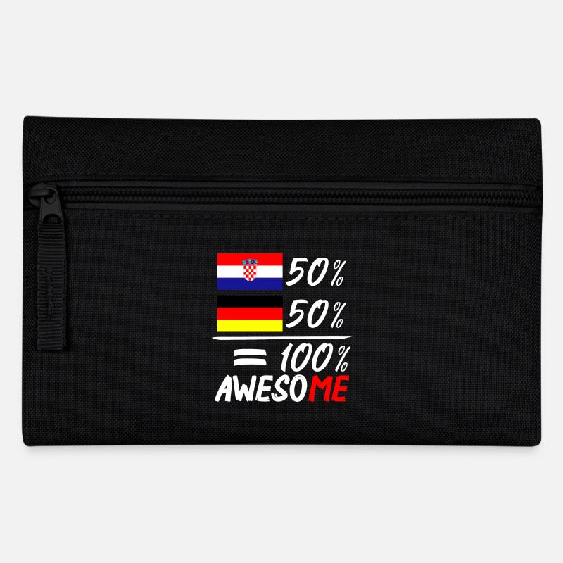 50% Kroatisch 50% Deutsch - Federtasche - Schwarz