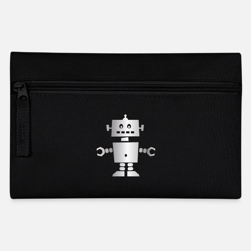 Roboter - Federtasche - Schwarz