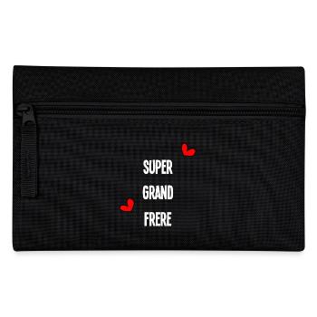 SUPER GRANDE FRÈRE. FÉLICITATION. NAISSANCE. FRÈRE - Trousse - noir - Devant
