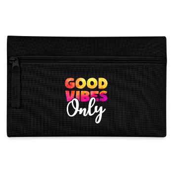 GOOD VIBES ONLY Positive Happy Motto - Federtasche - Schwarz - Vorne