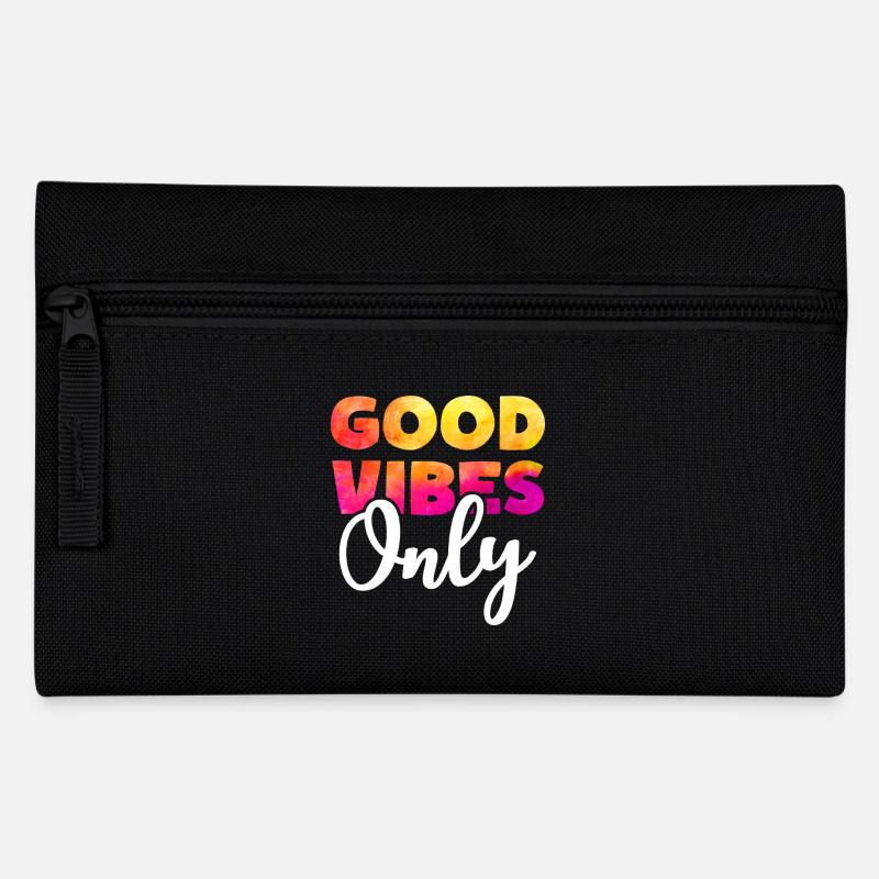 GOOD VIBES ONLY Positive Happy Motto - Federtasche - Schwarz