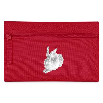 WHITE RABBIT | Schneehase nach Albrecht Dürer - Federtasche - Rot - Vorne