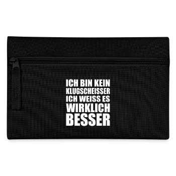 Ich bin kein Klugscheisser ich weiss es wirklich - Federtasche - Schwarz - Vorne
