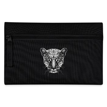 Leopard / Head / Graphic / White - Pencil Case - black - Front