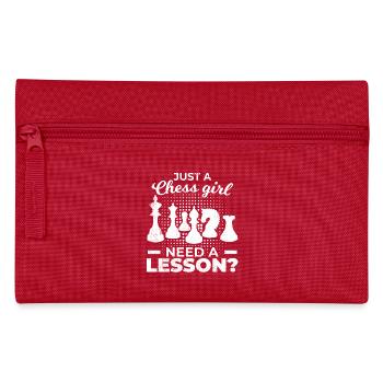 Schachspielerin - Federtasche - Rot - Vorne
