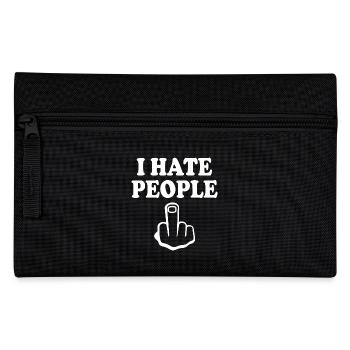 I hate people - Federtasche - Schwarz - Vorne