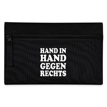 Hand in hand gegen rechts - Federtasche - Schwarz - Vorne