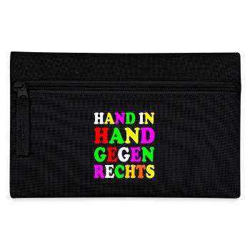 Hand in hand gegen rechts - Federtasche - Schwarz - Vorne