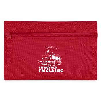 Lokomotive lustige Sprüche not old classic Zug - Federtasche - Rot - Vorne