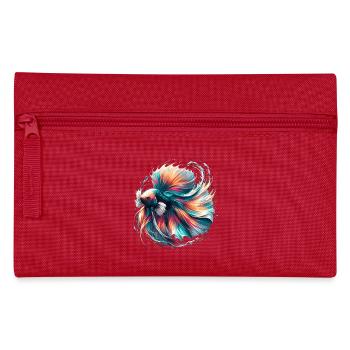 Leuchtender Betta Splendens, Kampffsich bunt - Federtasche - Rot - Vorne