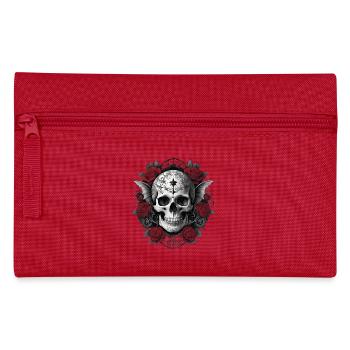 Gothic Totenkopf - Federtasche - Rot - Vorne
