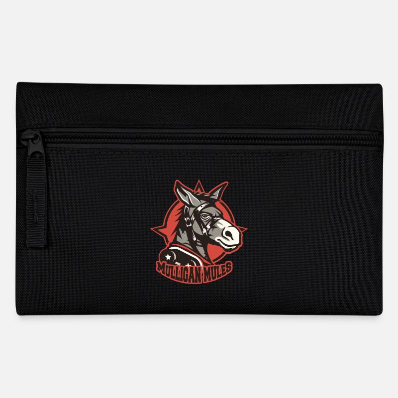 Mulligan Mules Maskottchen-Logo - Federtasche - Schwarz