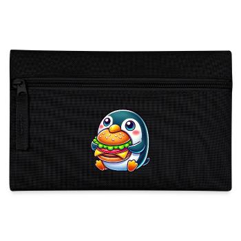 Süßer Pinguin Burger Cartoon Fast Food - Federtasche - Schwarz - Vorne