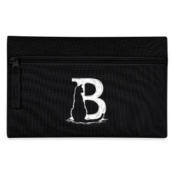 Buchstabe B mit Katze - Federtasche - Schwarz - Vorne