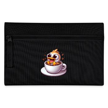Bird chick coffee drinker caffeine shock - Pencil Case - black - Front
