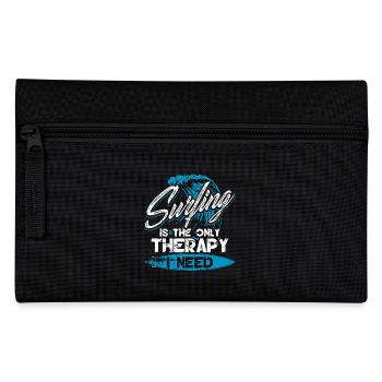 Surfing Is The Only Therapy - Pencil Case - black - Front