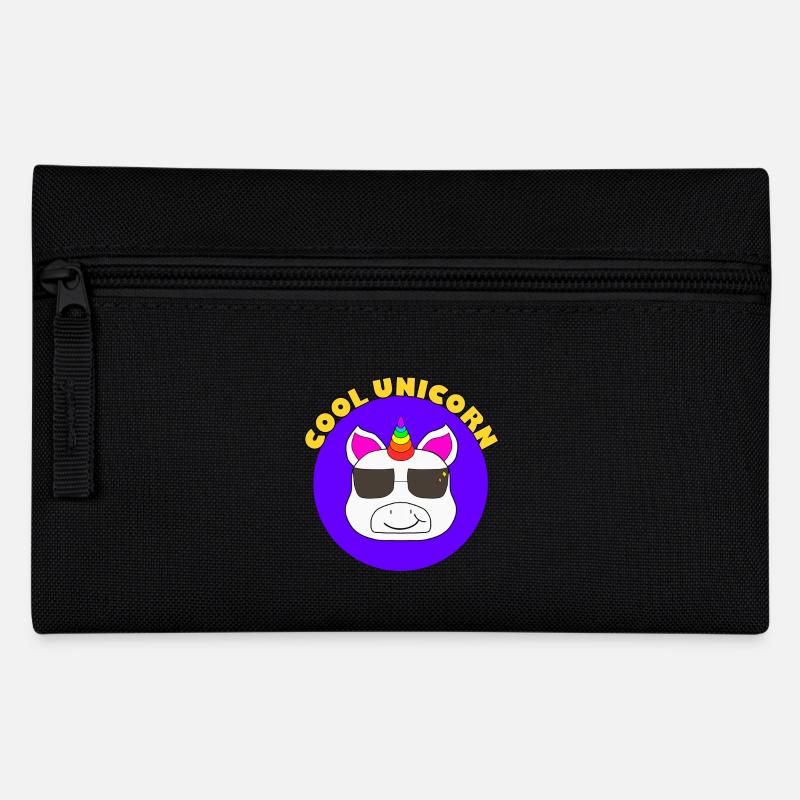 cooles Einhorn mit Sonnenbrille - Federtasche - Schwarz
