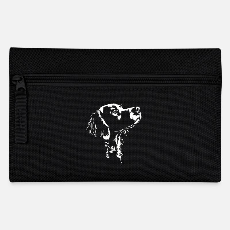 Epagneul Breton Silhouette Hunde Hund Wilsigns - Federtasche - Schwarz