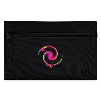 Bunter Graffiti-Farbstrudel mit Tropfeffekt - Federtasche - Schwarz - Vorne