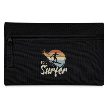 Foil Surfer - Welle - Surfer - Geschenk - Federtasche - Schwarz - Vorne