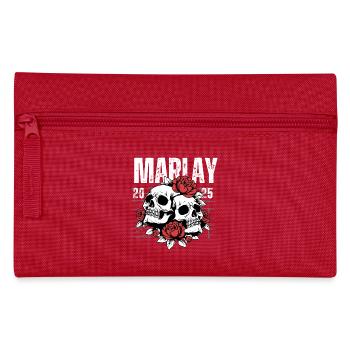 Skeleton Skull with Roses and Memorial Theme - Pencil Case - red - Front