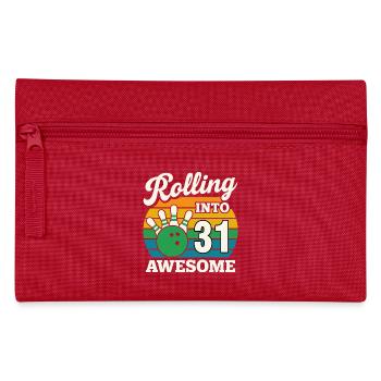 Retro Bowling 31. Geburtstag Design - Federtasche - Rot - Vorne