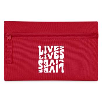 Texte des motifs de la vie vivante - Trousse - rouge - Devant