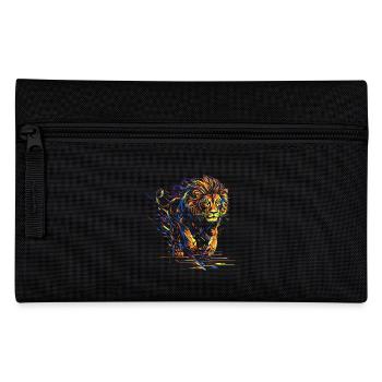 Lion courant Tête de Lion Coloré Prédateur Animal Sauvage - Trousse - noir - Devant