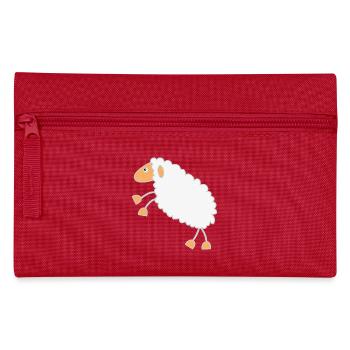 Conception de dessin animé de mouton moelleux - Trousse - rouge - Devant
