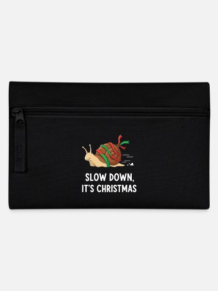 Slow Down Weihnachten Schnecke - Federtasche - Schwarz