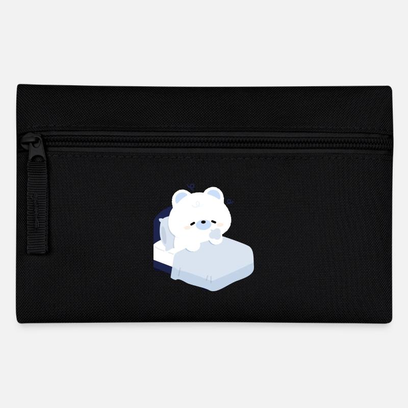 Dreamy Polar Bear on Cozy Bed - Pencil Case - black