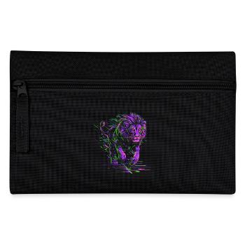 Lion courant Tête de Lion Coloré Prédateur Animal Sauvage - Trousse - noir - Devant