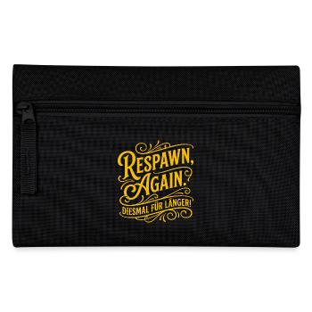 Respawn Again Gaming Spruch Design - Federtasche - Schwarz - Vorne